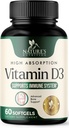 Vitamin D3 Supplement 5000IU (125 mcg) - Extra Strength Vitamins D-3 Dietary Softgels for Bone, Teeth, Muscle Health & Immune Support, Rapid Absorbtion Mini D Softgel, Non-GMO, Gluten Free - 60 Count