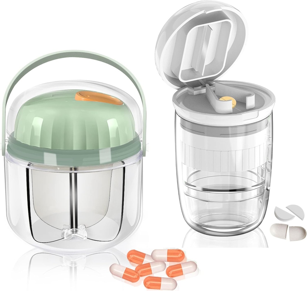 GloDeals Pill Organizer, Pill Crusher, Cutter og Splitter
