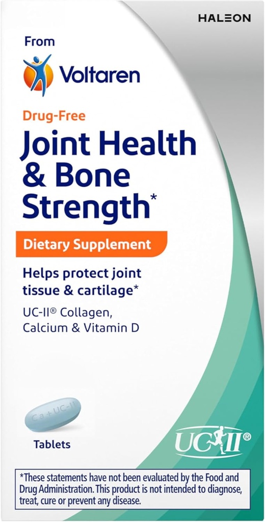 Voltaren fælles sundhed og ben styrke Kosttilskud fra Voltaren, med UC- II (R) Collagen, Calcium, og D-vitamin for sund aldring af fælles væv og Cartiage - 30 Count Flaske