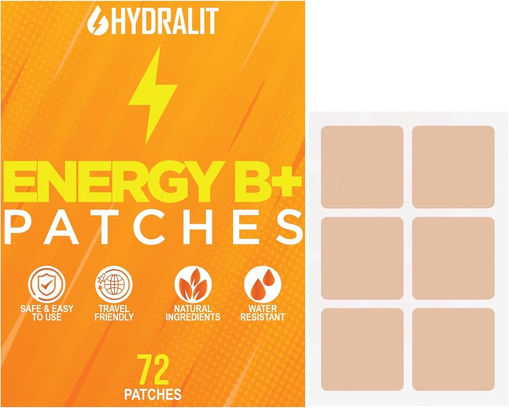 Energi Patch for voksne mænd Kvinder Topical Daily Wellness Awake B12 Patches Vedvarende naturlige ingredienser Boost tid- udgivet Formel Longt- Vedvarende Skin Travel Friendly 72 Pack