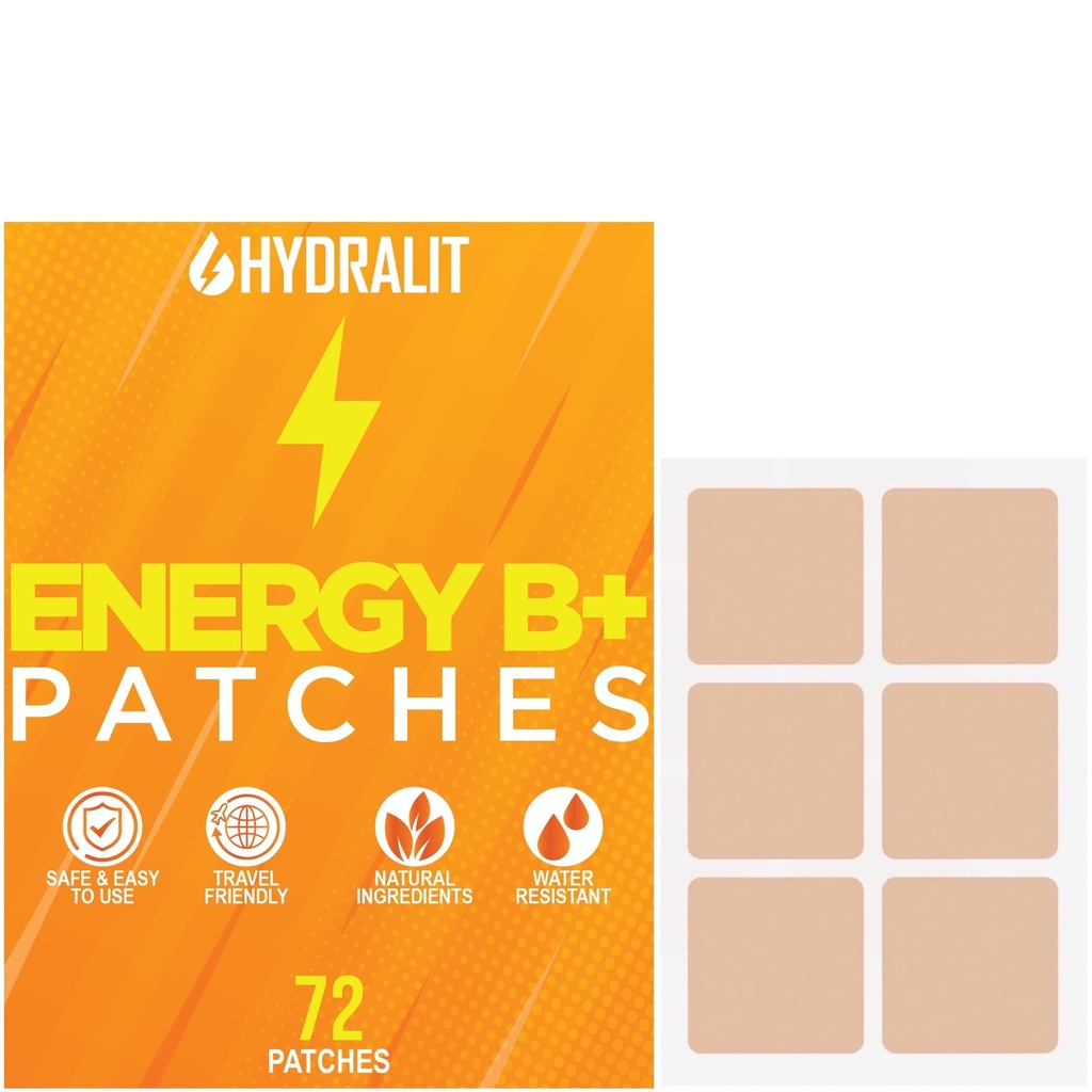 Energi Patch for voksne mænd Kvinder Topical Daily Wellness Awake B12 Patches Vedvarende naturlige ingredienser Boost tid- udgivet Formel Longt- Vedvarende Skin Travel Friendly 72 Pack