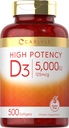 Carlyle Vitamin D3 5000 IE Softgels ttesmå 124; 500 Tællertal 124; Værdi størrelse • 124; Non- GMO og Gluten Free Supplement • 124; High Potency Formel • 124; 125mcg