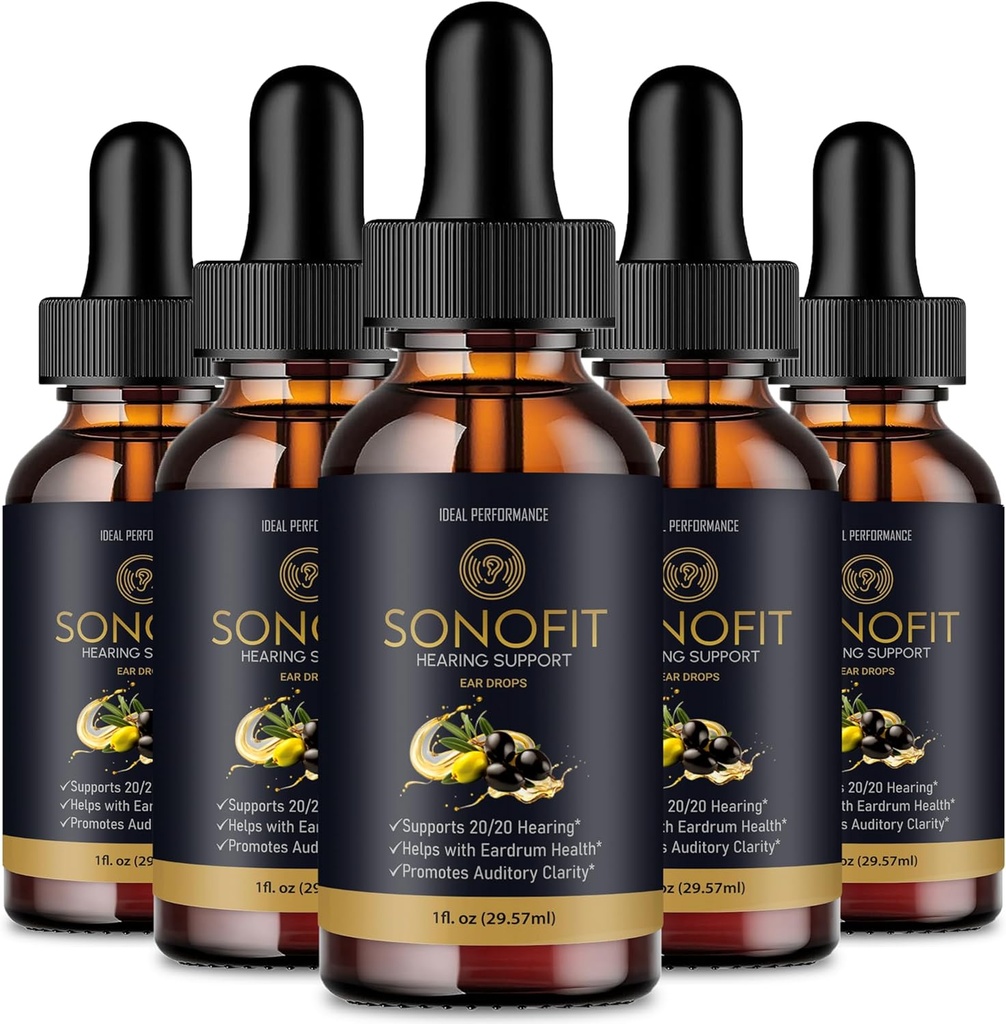 Sonofit Tinnitus Relief for Ringende Øre Drops, Sonofit Tinnitus supplement Sonofit Sund Øre Support Supplement - Maksimal styrke Advanced Formel Sonofit Drops hørelse Support Anmeldelser (5 Pack)