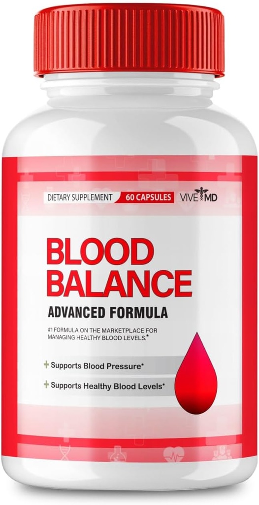 Vive MD blodbalance supplement - officielle formel - blodbalance supplement, ekstra styrke med C-vitamin, gurkemeje rodpulver, zink anmeldelser (60 kapsler)