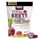 FORCE FACTOR Total Beets Ultimate Heart Health Chews for Blood Pressure Support, med Beetroot Powder, CoQ10, B Vitamin & Drueseed Extract for Blood Flow & Energy, Pomegranat Berry, 60 Soft Chews