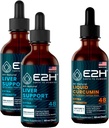 E2H: Levertilskud (2 Pack - 4 Fl Oz) og flydende gurkemeje (enkelt flaske - 2 Fl Oz)