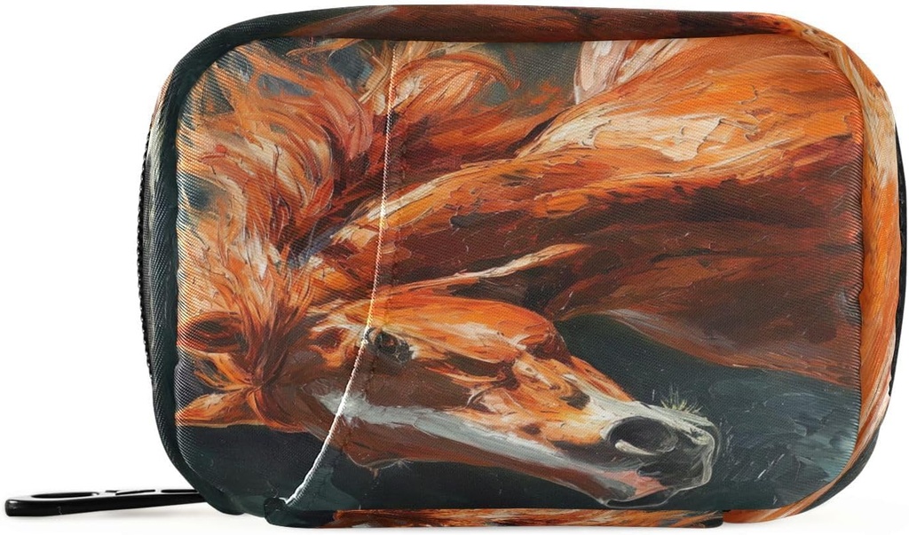 Horse Pill Organizer sag Portable Weekly Daily Pill Case Bag Organizer med lynlås til kosttilskud Medicin Rejser Familie virksomhed