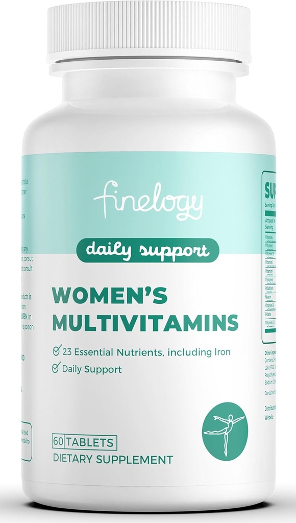 Kvinder Multivitamin - Væsentlige næringsstoffer med jern, vitaminer A, C, D3, K, B6 og B12 Kosttilskud til kvinders sundhed, energi hår hud & negle - Daglig Multivitamin til kvinder-60 Greve