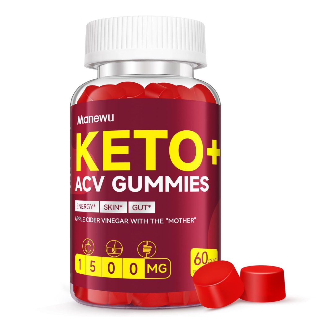 Keto ACV Gummies - 1500mg Keto Gummies Diet Supplement for kvinder & mænd - Natural Apple Cider Vincipes with Mother - Gluten Free, Vegan, Non- GMO, Lavet i USA Besøg butikken