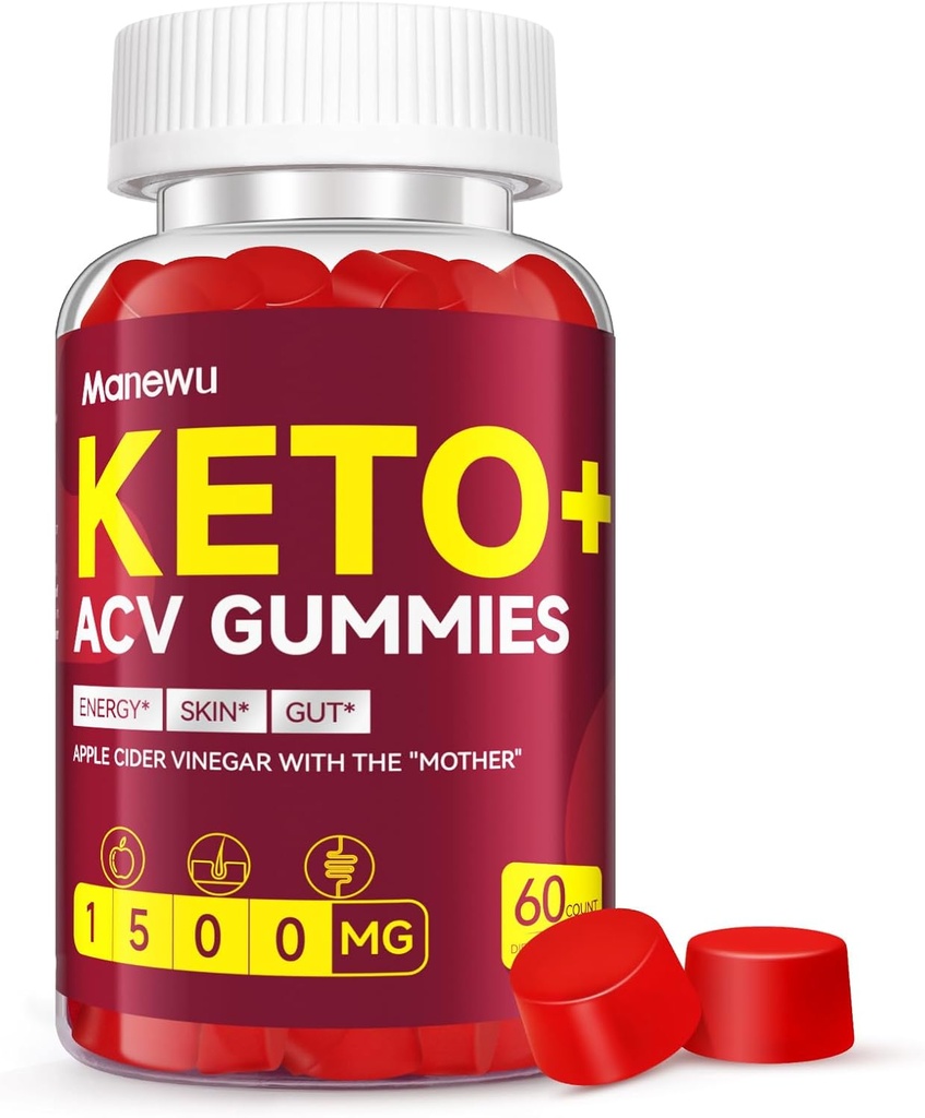 Keto ACV Gummies - 1500mg Keto Gummies Diet Supplement for kvinder & mænd - Natural Apple Cider Vincipes with Mother - Gluten Free, Vegan, Non- GMO, Lavet i USA Besøg butikken