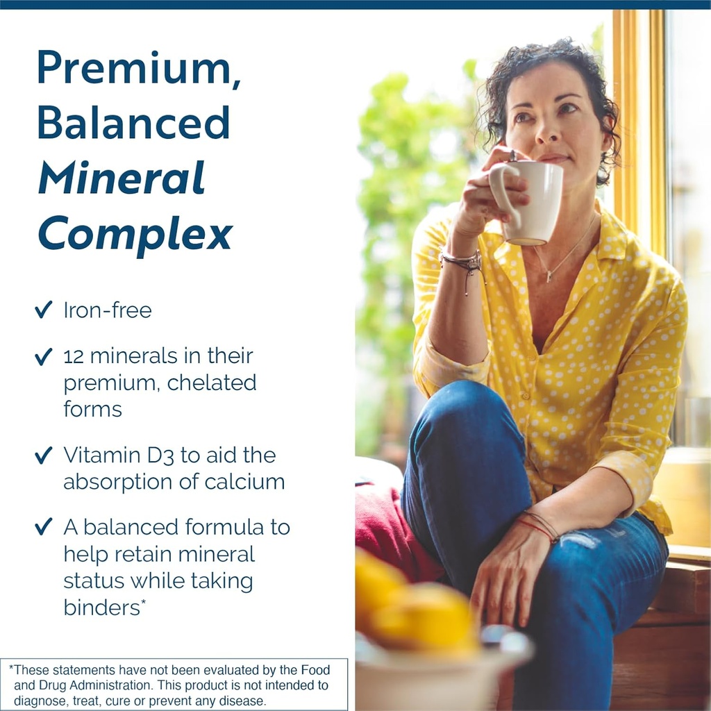 Researched Nutritionals Core Minerals - Iron-Free Multi Minerals Supplement with Vitamin D3 & Trace Minerals to Support Bone Strength, Thyroid & Brain Health (120 Capsules)