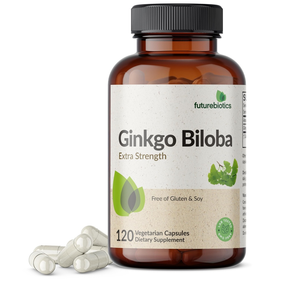 Futurebiotics Ginkgo Biloba Extra Strength Understøtter Brain Function & Memory Support, 120 Vegetariske Kapsler