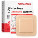FRESISONDER Silicone Foam Dressing with Adhesive Border - Sår Dressing Bandage - Silicone Foam Pad - Pack af 10 - 4 x 4 Tommer Store vandtætte Bandages - Self Adhesive Sårpleje og Dressings