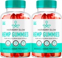 (2 Pack) Harmony Glow Gummies, Harmony Glow Hamp Gummies, Harmony Glow Supplement, Harmony Glow Natural Hamp, Harmony Glow Hamp Gummies, Harmony Glow Multivitamin Gummys, 60 Gummies til 2 Måneder