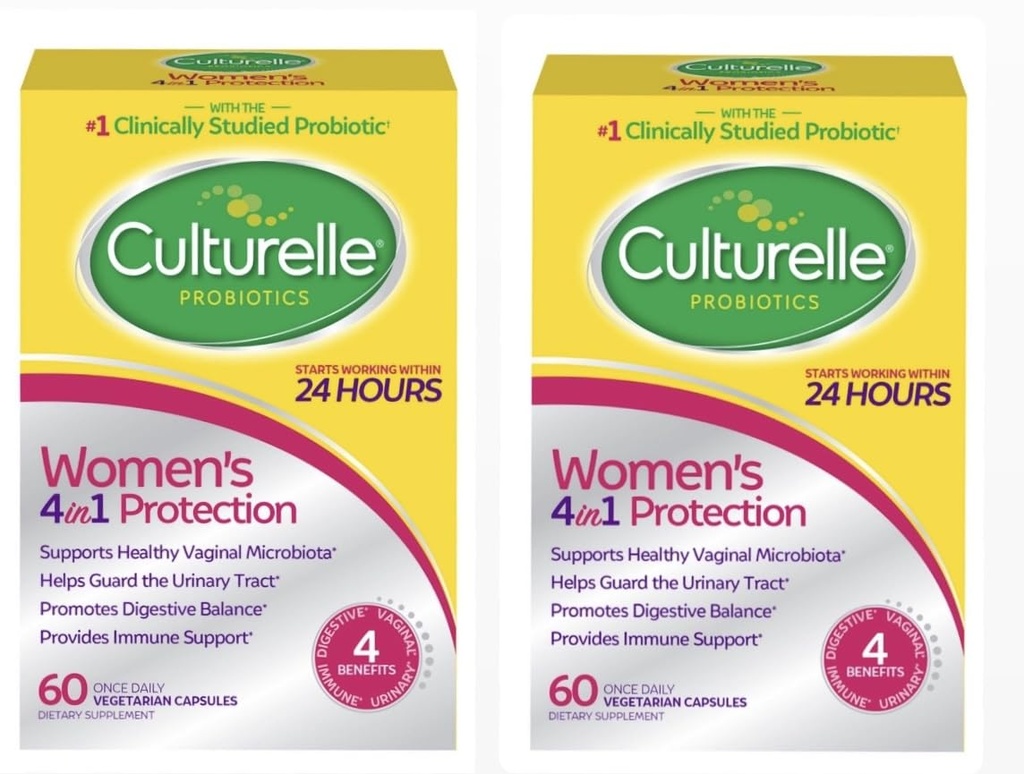 Culturelle kvinders sund balance Daglig Probiotika for kvinder - Understøtter fordøjelse, vaginal og immunsundhed, Lejlighedsvis Diarré, Gas & Bloating - Non- GMO 60ct (2 - Pack) (2)