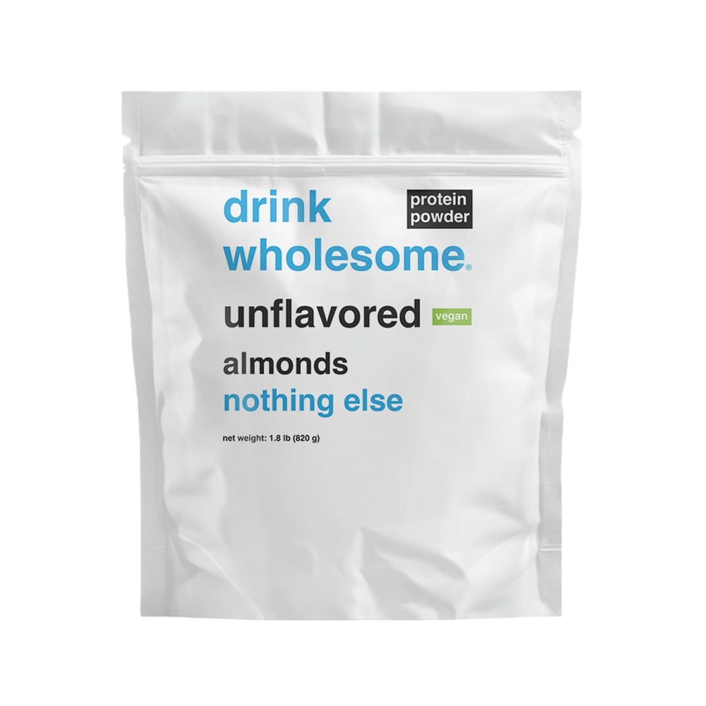 Drikke sunde Vegan Unflavored Mandel Protein Powder • 124; for sensitive stomachs • 124; Tilsætningsstof & Dairy Free • 124; Ingen kunstige sødestoffer • 124; Ingen Bloating, Farts eller Gas • 124; Ingen Forstoppelse eller Diarré