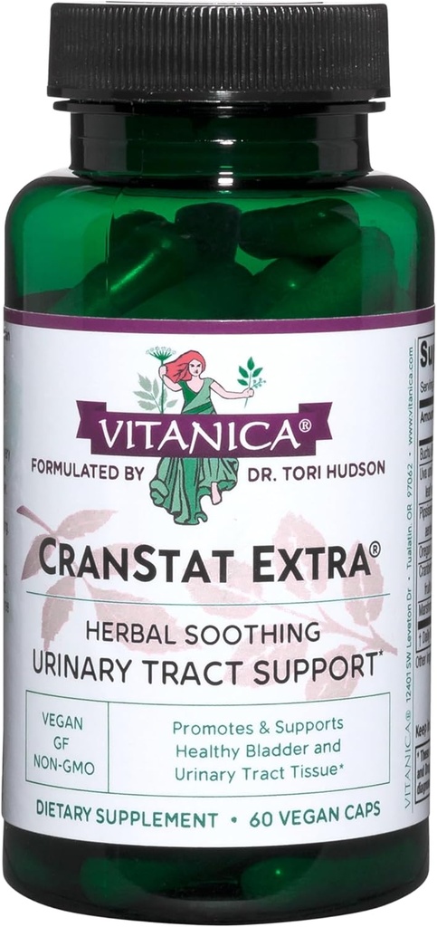 Vitanica CranStat Extra, Urinary Tract Support, Vegan, 60 kapsler