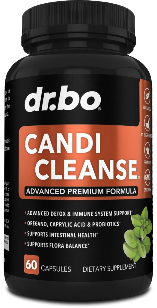 Candi Cleanse Support Pills - Anti Overgrowth Supplements for Women & Men - Ekstra styrke Balance Control Probiotisk Complex Cleaner - Natural Oral Herbal Oregano & Captain Acid Kapsler