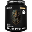 BIRDMAN Falcon Performance Vegan Protein Powder, 31g Protein, 5g Creatin, 5g BCAA, Probiotika, Electrolytes, Pre Workout, Low Carb, Sugar Free & Dairy Free, Plant Based Vanilla Protein -19 Servere