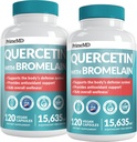 28- in-1 Quercetin med bromelain Supplement - Quercetin 500 mg kapsler til daglig immunforsvar - Quercetin med C-vitamin og zink til voksne beriget med D-vitamin (120 ct, pakke med 2)
