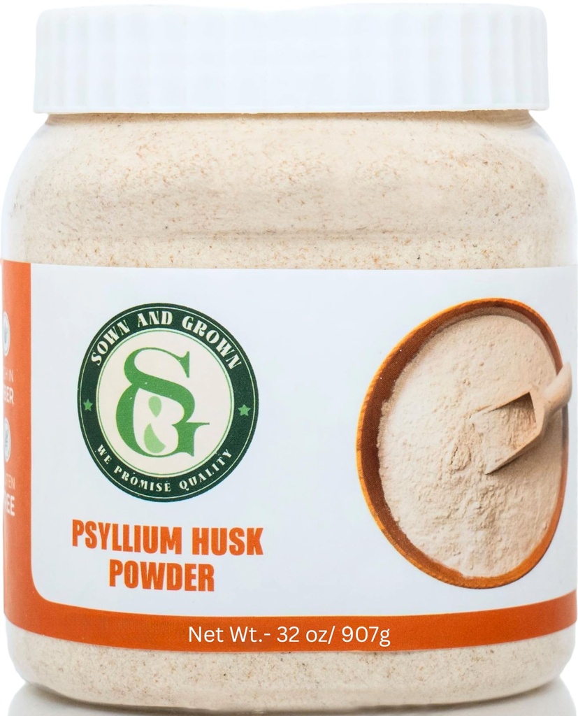 Psyllium Husk Powder- 2lb, 32oz - 124; Nem blanding af kostfibre - 124; Rens dit fordøjelsessystem - 124; Finely Ground Powder - 124; Ideel til Keto Bagning - 124; Non- GMO