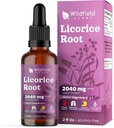 Lakrids Root Extract Drops 2000mg (Glycyrrhiza glabra L.) Herbal Supplement Absorbs Bedre end kapsler, 1 måned Tilgang, 84 Servering, Alkohol- Free Tincture - 2 Oz, Pack of 1