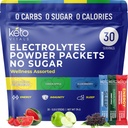 Keto Vitals Electrolytes Powder Packets med energi, Immunitet, Søvntillæg Fordele nogensinde 124; Boost Energy, Styrker Immunitet, Forbedre Søvn Forbedre 124; Zero Sugar, Zero Carb, Zero Calorie