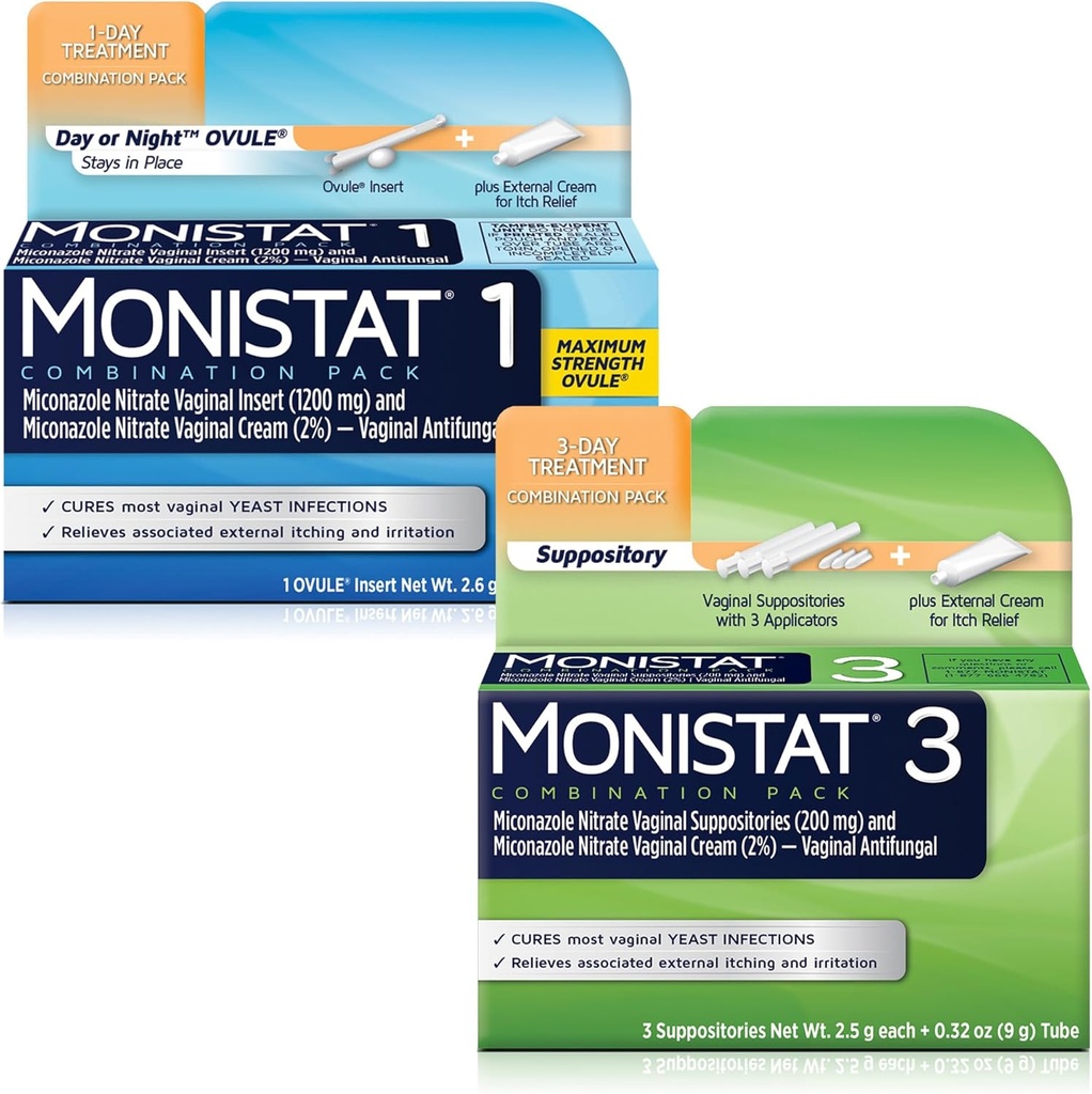 Monistat 2 Pack (3- Day Suppository og 1 Day Ovule Kombination Pack)