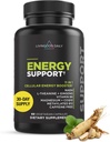 Livingood Daily Energy Support, 11-in-1 Supplement med Magnesium, B6-vitamin, B12, Aminosyrer, L Carnitin, CoQ10, Ginseng & L Theanine, Understøtter naturlig energi til mænd og kvinder, Vegan, 60 kapsler