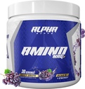 Alpha Supps Amino NRG + BCAA Amino Energy Recovery Powder - Hydration Blend med Electrolytes - Focus Blend for Optimal Performance Support i Mænd & Kvinder (30 Servere, Juicy Grape)