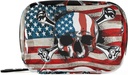 Amerikansk Flag Skull Pill Box 7 Dag Pill sag Rejsepille Organizer Bag med lynlås Portable ugentlige sag Kompakt størrelse for Vitamin Supplement Holder