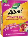 Naturen er i live! Kvinder 50 + Komplette Multivitaminer, støtter sundt hjerte, hjerne, knogler *, Superfood antioxidanter (1), B- vitaminer, gluten fri, 50 tabletter (Packaging May Vary)