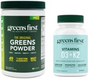 Green First - Mint - 30 Servering - Green Powder Superfood, 49 Superfoods, 15 + Økologiske Frugt & Grøntsager, Dairy Free, Vegan & Non- GMO - 9.86 oz og D3 + K2 Vitamin, 60 Vegetabilske kapsler
