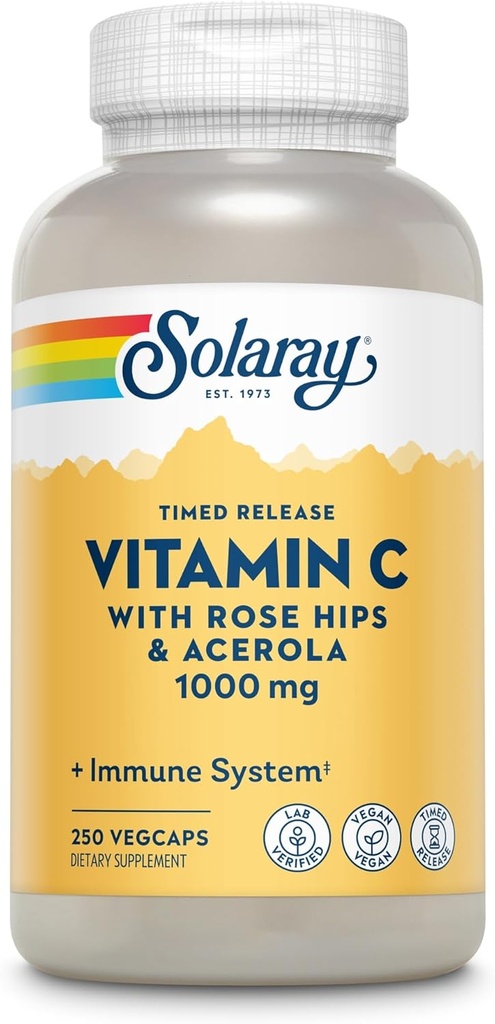 SOLARAY C Two- Stage Timet Release Supplement, 1000mg, 250 Tælling