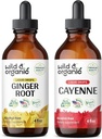 Wild & Organic Ginger Root Tincture 4 fl oz & Cayenne Pepper Tincture 4 fl oz