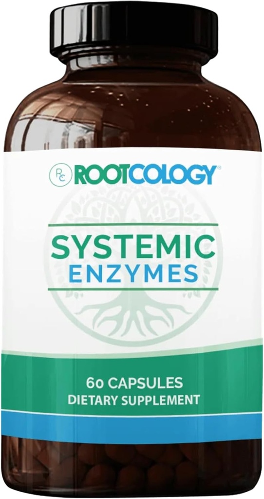 Rootkologi af Dr. Izabella Wentz Tech 124; Systemiske Enzymer Tech 124; Support Normal Tissue Reparation med gurkemeje og Ginger Extract Tech 124; Natural Support for Sund Healing Tech 124; 60 Kapsler