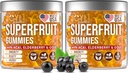 2 Pack - Multivitamin Fruit Gummies Vitamin A, C, D & E for voksne og børn - Superfruit Gummy for kvinder & mænd med Goji, Elderberry - Understøtter Immunitet, fordøjelse & energi - 60 Chewable Veggie Gummies