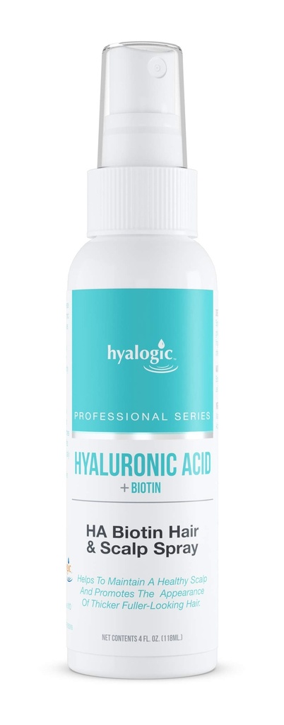 Hyalogisk biotin hårvækst Spray med Hyaluronsyre - Professionel hår produkt til snurrende hår - Sund skalpe Hydrering, Non- Greasy, Volumizing Hår Produkt (4 Fl oz)