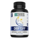 Zhou Driftoff - Nature Inspirated Sleep Aid, Valerian Root & Melatonin til søvn for mænd og kvinder, rolig søvn supplement for voksne med Gaba & kamille til at slappe af - 60 Veggie kapsler