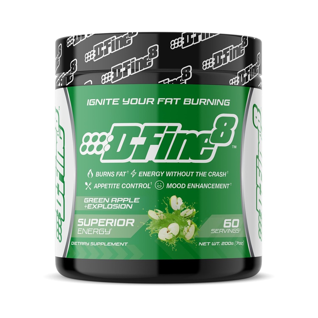 Termogen pre- workout Energy Powder & Shredding Supplement, Boost Energy Mood & Focus, Sukker fri, Indeholder Senactiv, Endurance, 300mg Koffein, N- Acetyl- L- Tyrosin (Green Apple Explosion)