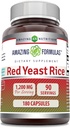 Amazing Formulas Red Yeast Rice 1200mg Per Serving Kapsler Supplement 124; Non- GROMLE 124; Gluten Free Measures 124; Lavet i USA (180 Tæl)