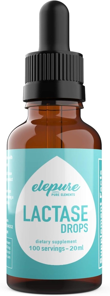 100 Servings - Lactase Drops Lactose Intolerance Enzyme - 20 milliliter