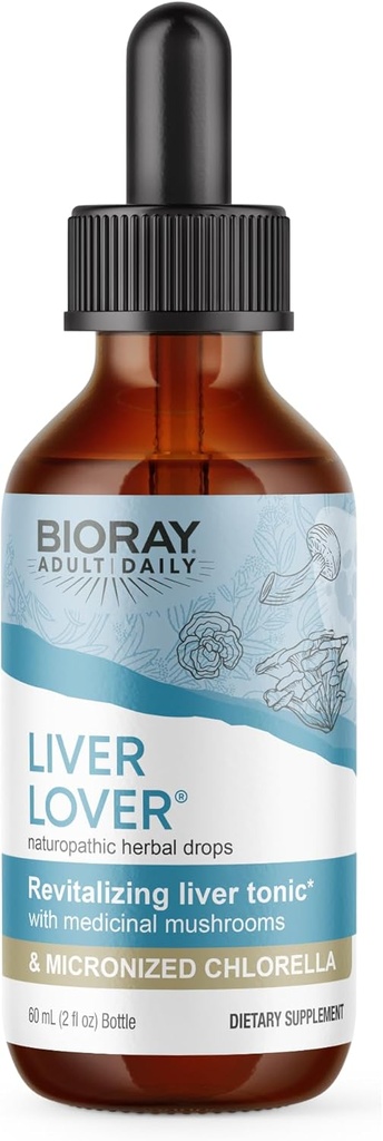 BIORAY Daily Lever Lover - 2 fl oz - Understøtter leveren & Adrenals - Non-GMO, Vegan, Gluten Free