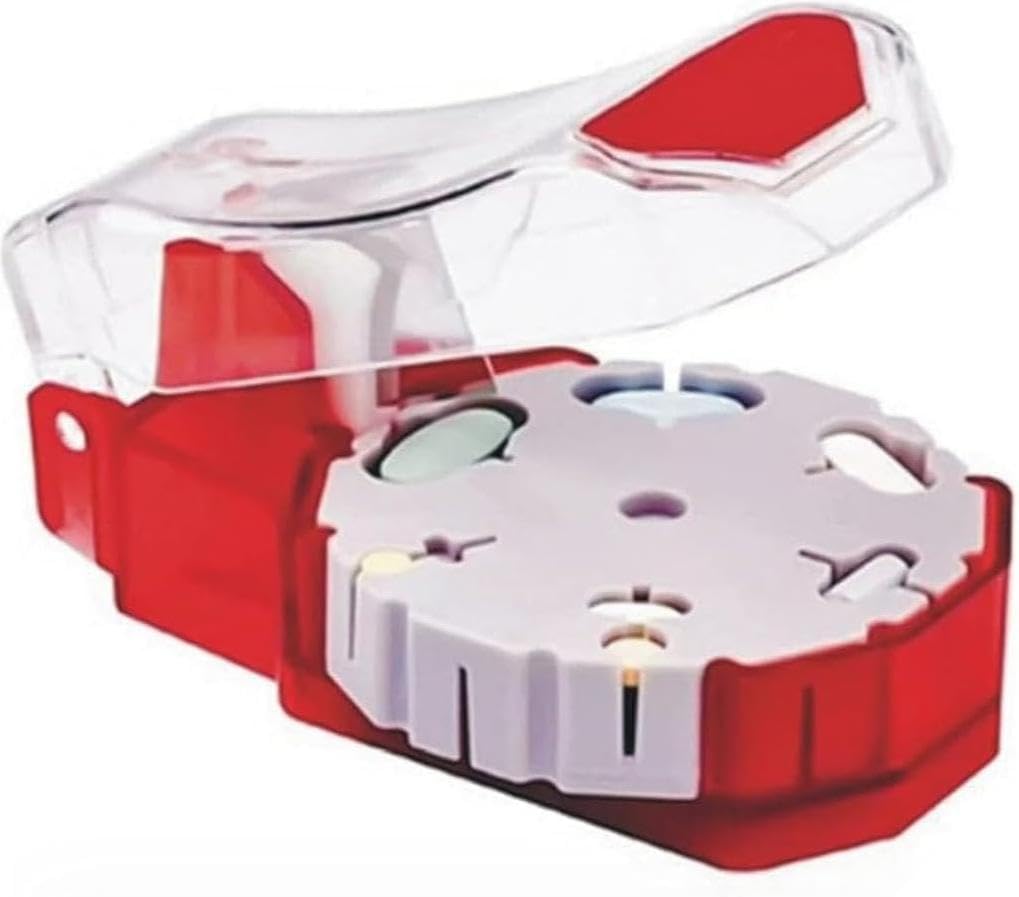 Pill Cutter - Pill Splitters til små eller store piller - Klipper op til 14 forskellige formede piller eller vitaminer med self- Retraktion Blade