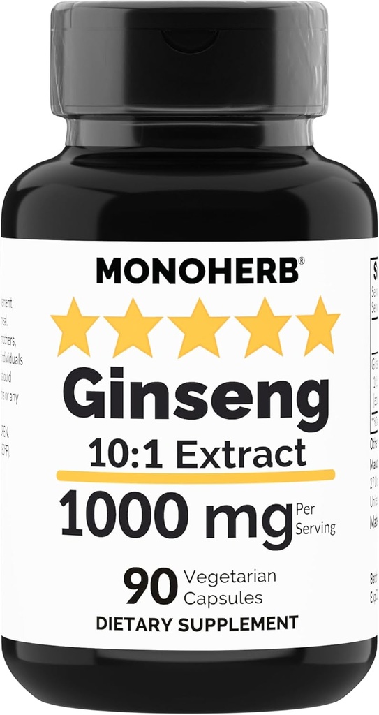 MONOHERB Ginseng Extract 1000 mg - 90 Vegetariske kapsler