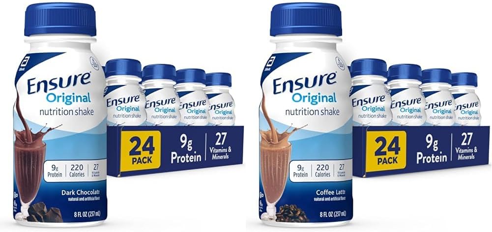 Sørg for original mørk chokolade & kaffe Latte Nutrition Shake Bundle Buddy 124; Måltid erstatning Buddy 124; 24 pakker hver
