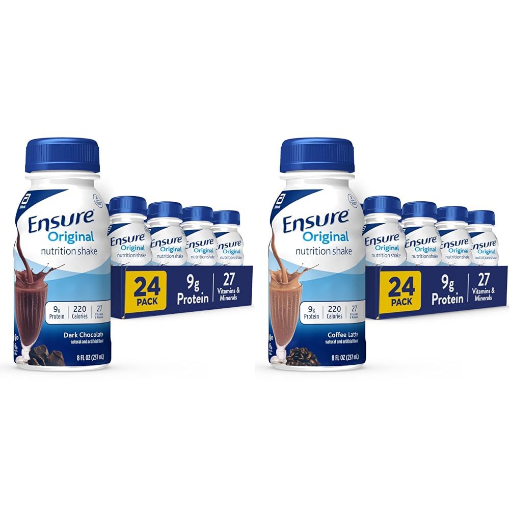 Sørg for original mørk chokolade & kaffe Latte Nutrition Shake Bundle Buddy 124; Måltid erstatning Buddy 124; 24 pakker hver