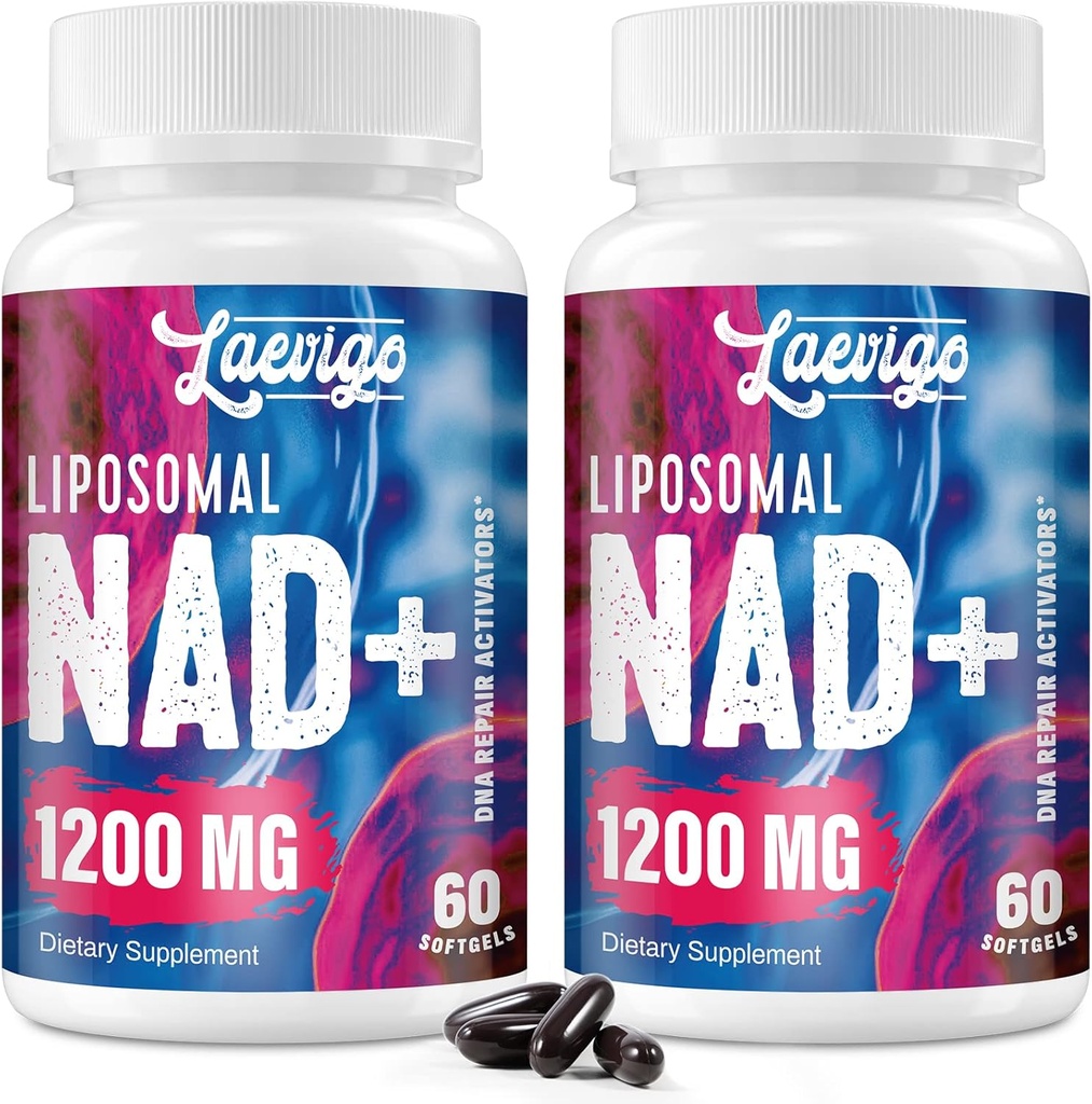 Liposomal NAD + Supplement 1200mg High Absorption, Cellular Energy & Mitokondrial Support, NAD Plus for Longevity & Vitality, Anti- Aging Formel, 120 Softgel