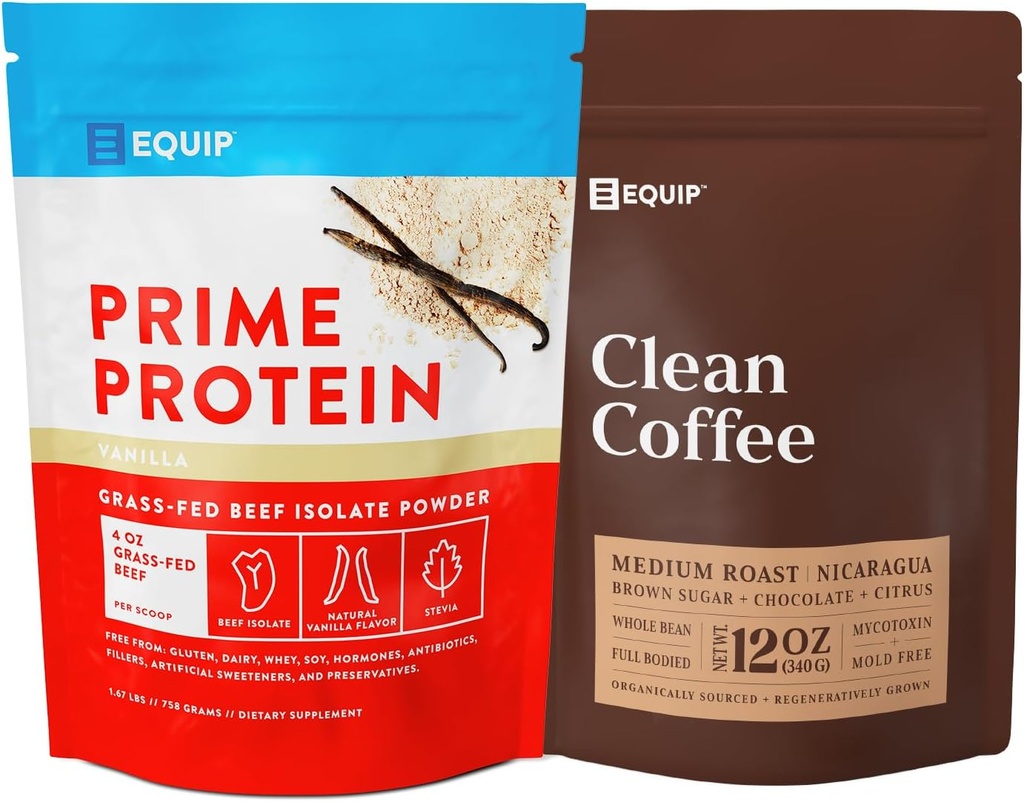 Equip fødevarer prime protein pulver vanille & guld standard ren kaffe