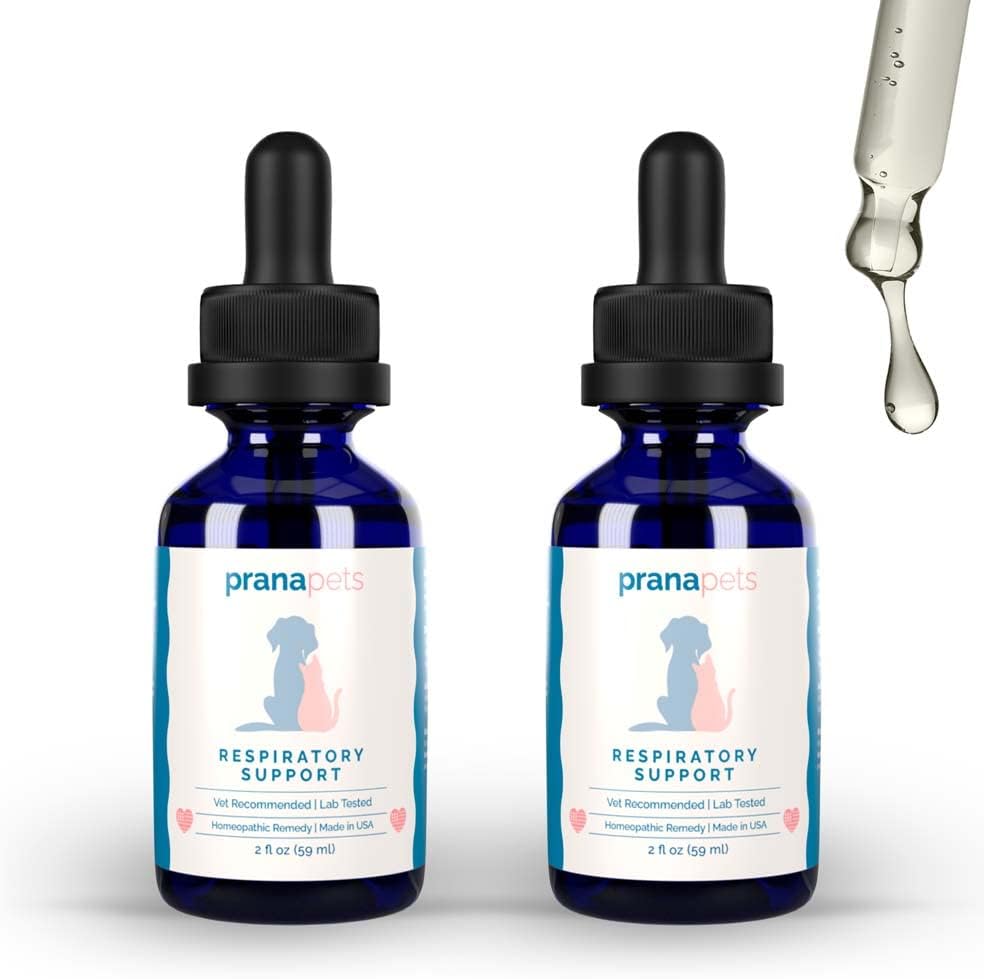 PranaPets Respiratory Support for Hunde & Katte • 124; naturligt fremmer optimal respiratorisk funktion i Kæledyr • 124; Sikker støtte med symptomer på sæsonbetinget allergi